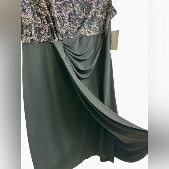 NWT Enfocus Studio Womens Black Wrap Front Shimmer Top Sleeveless Dress Size 16W - Picture 4 of 9